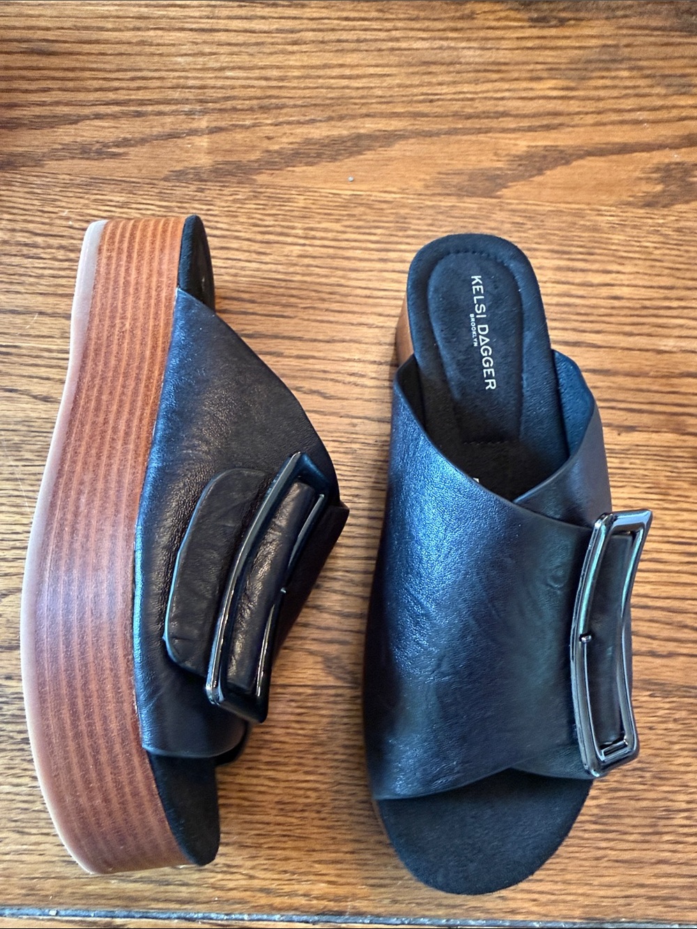 Platform Clog Sandals Leather Slides Kelsi Dagger Brooklyn Size 10